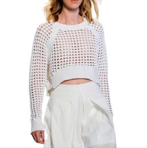 Rebecca Taylor White Cropped Sweater